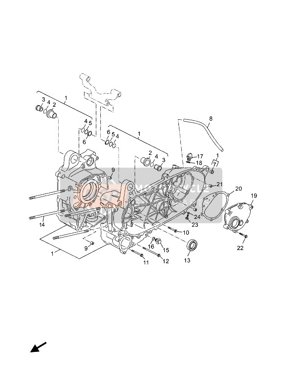 Yamaha XMAX 125 TECH MAX 2020 KURBELGEHÄUSE für ein 2020 Yamaha XMAX 125 TECH MAX